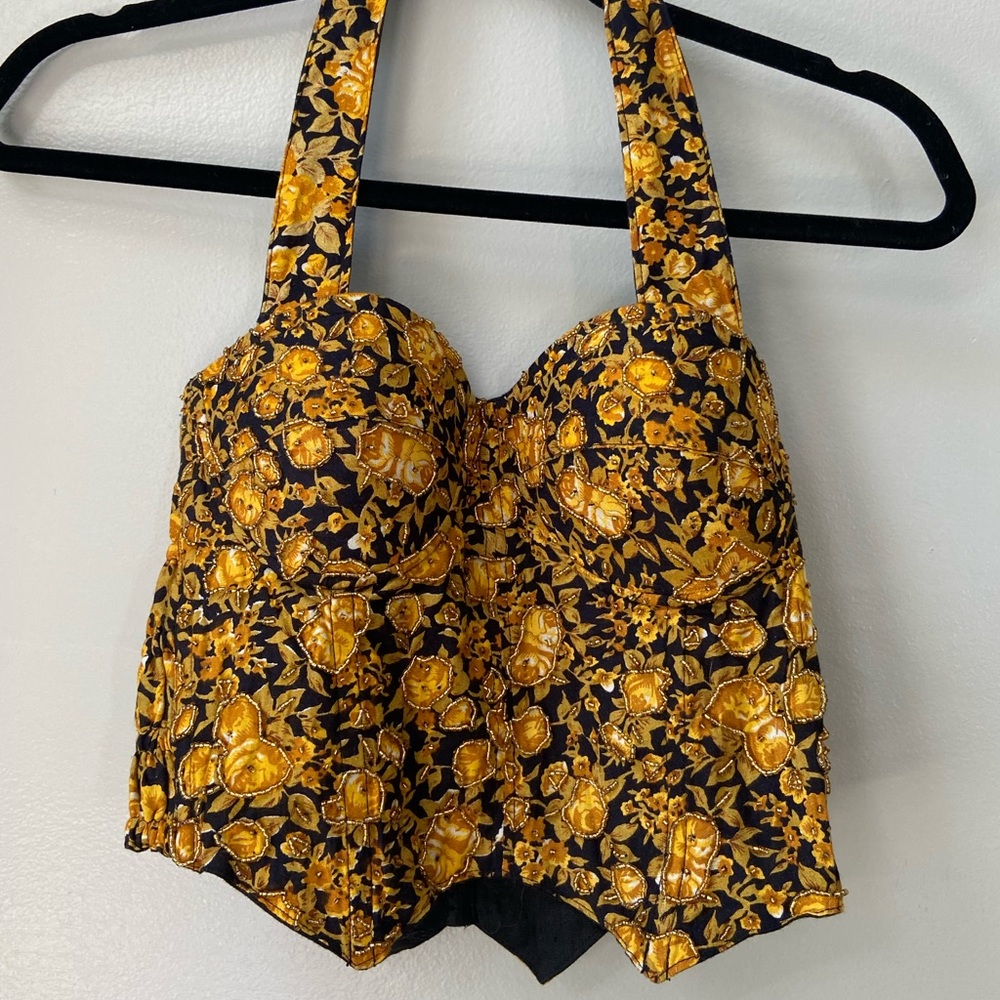FLORAL BUSTIER BRALETTE